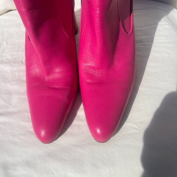 Zara Hot Pink Heeled Boots Booties - Picture 3 of 8